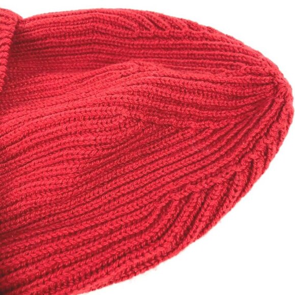 Versace Knit Hat Logo Bicolor Wool Red main image 5